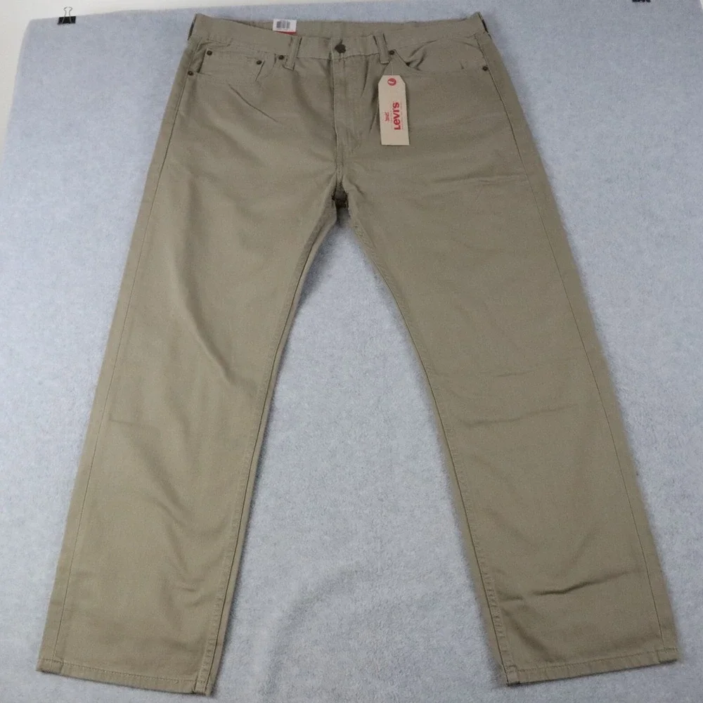 Levi's 505 Jeans Mens 40x30 Regular Fit Straight Leg 5-Pocket Trousers Tan Khaki